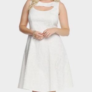 Torrid floral textured mesh swing peekaboo dress. Size 20.